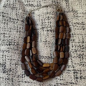Wood Bead Layered Necklace